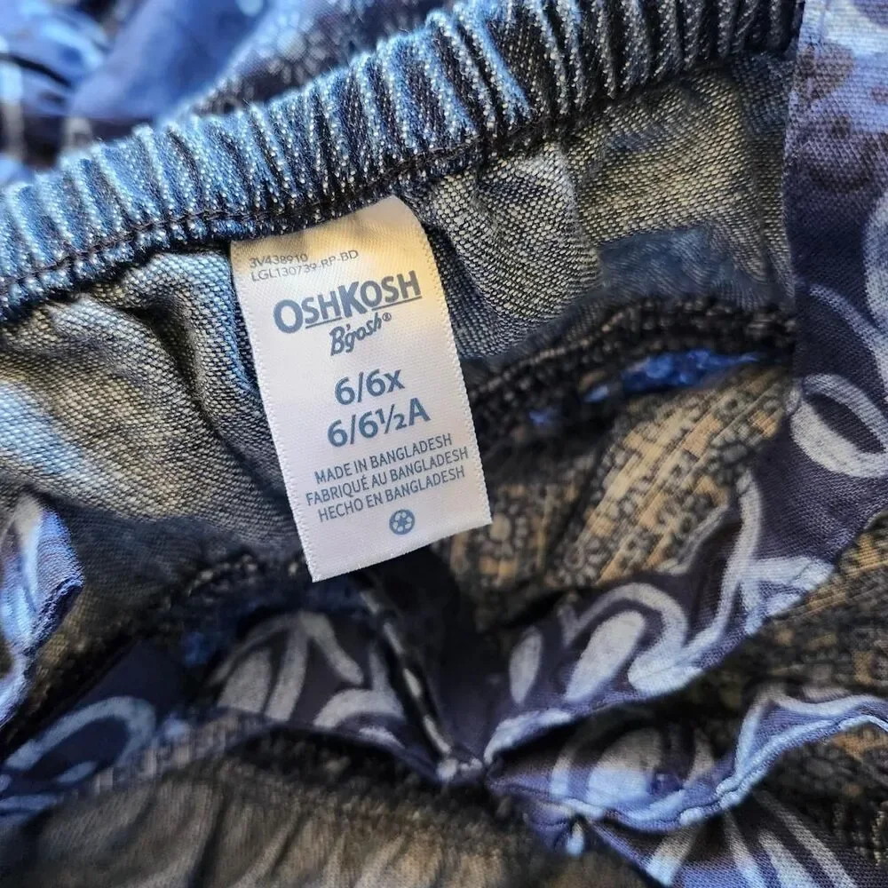 OshKosh Girls 6/6X Boho Denim Patchwork Tiered Maxi Dress NWT